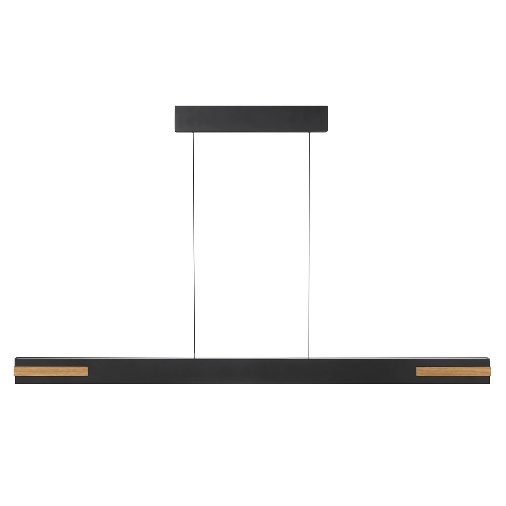 Strakke hanglamp Streamline zwart met hout Brilliant 4004353463631