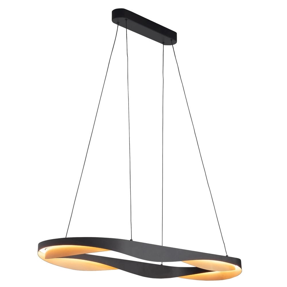 Design hanglamp Ascoli zwart met goud 160cm