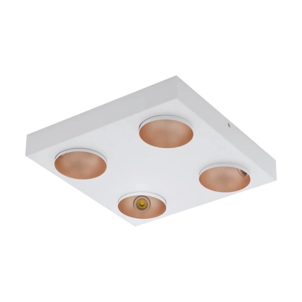 Vierkante plafondlamp Ronzano wit