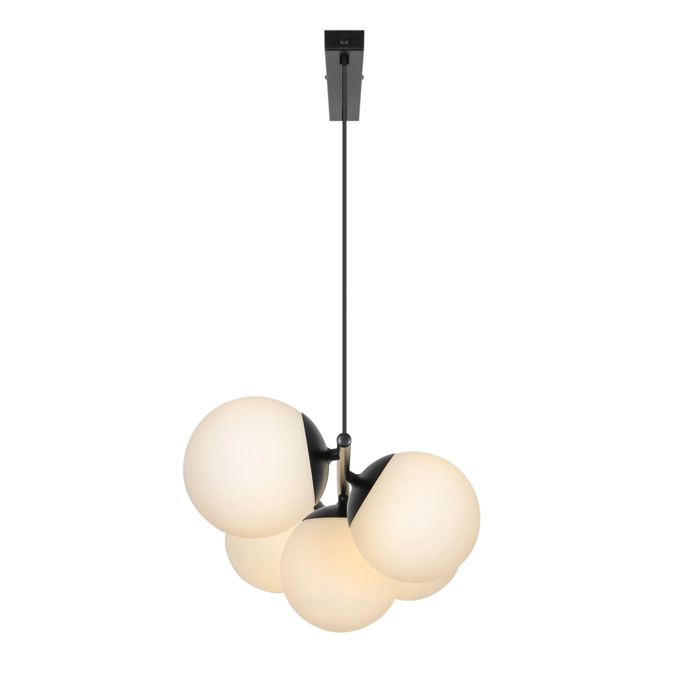 Scandinavische hanglamp Lilly zwart met wit Nordlux 5704924027284