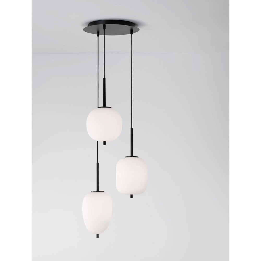 Hanglamp Lato 3-lichts zwart met wit Lyora 5212017434647