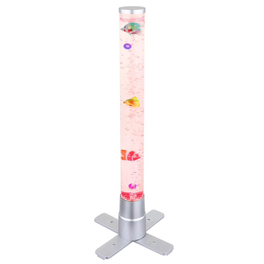 Bubbel vloerlamp Mendoza zilvergrijs met visjes