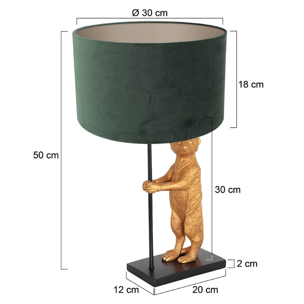 Schemerlamp Animaux met groen velvet Steinhauer 8712746151824