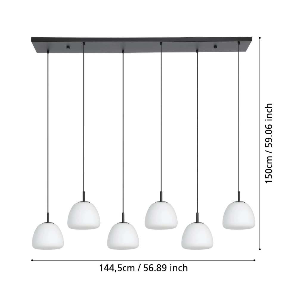 Eetkamer hanglamp Balmes 5x opaal glas Stars of Light 9008606243174