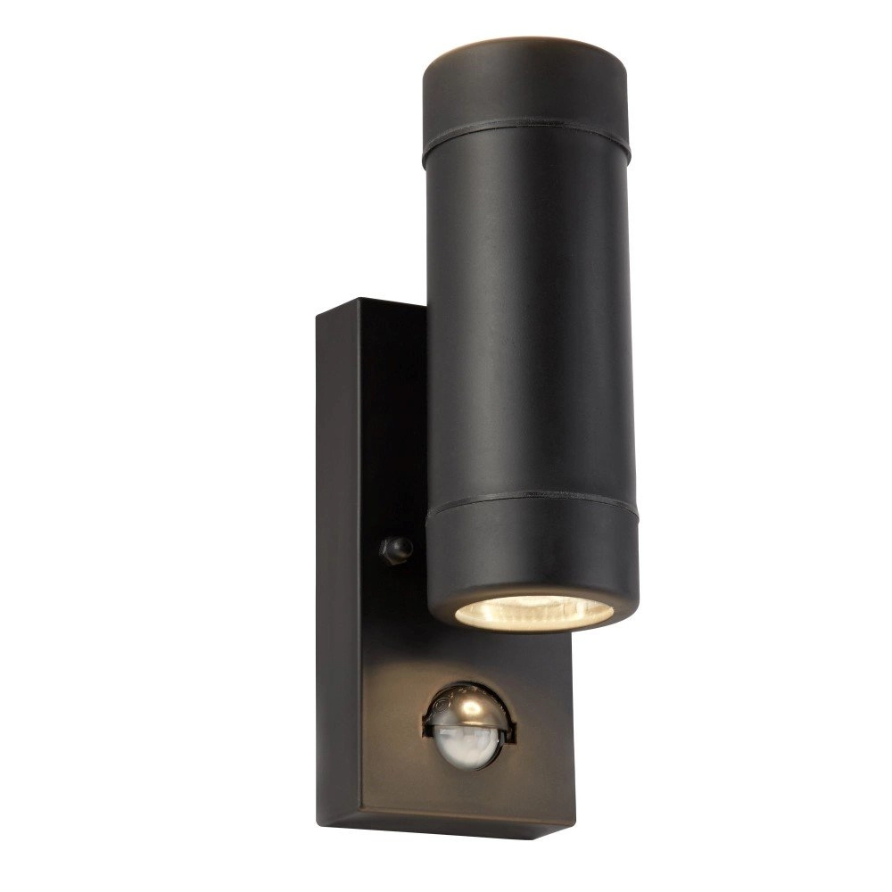 Kunststof wandspot Coastal Up - Down 2-lichts met sensor zwart