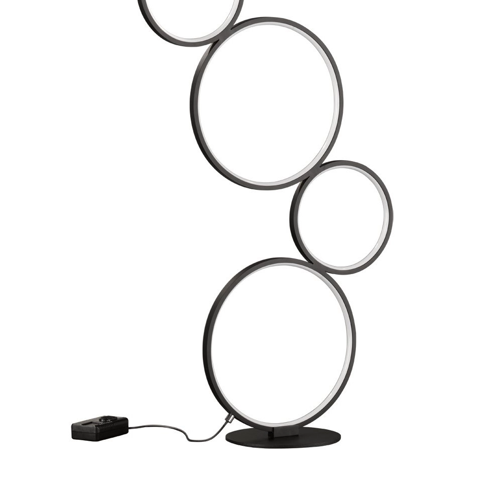 Vloerlamp Rondo 5-rings zwart Trio 4017807423853