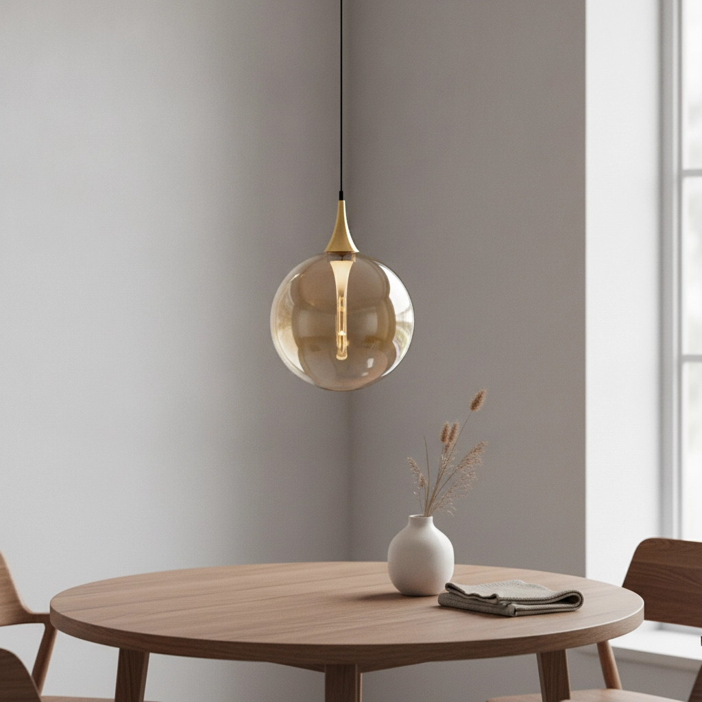 Hanglamp Orenda enkel amber glas