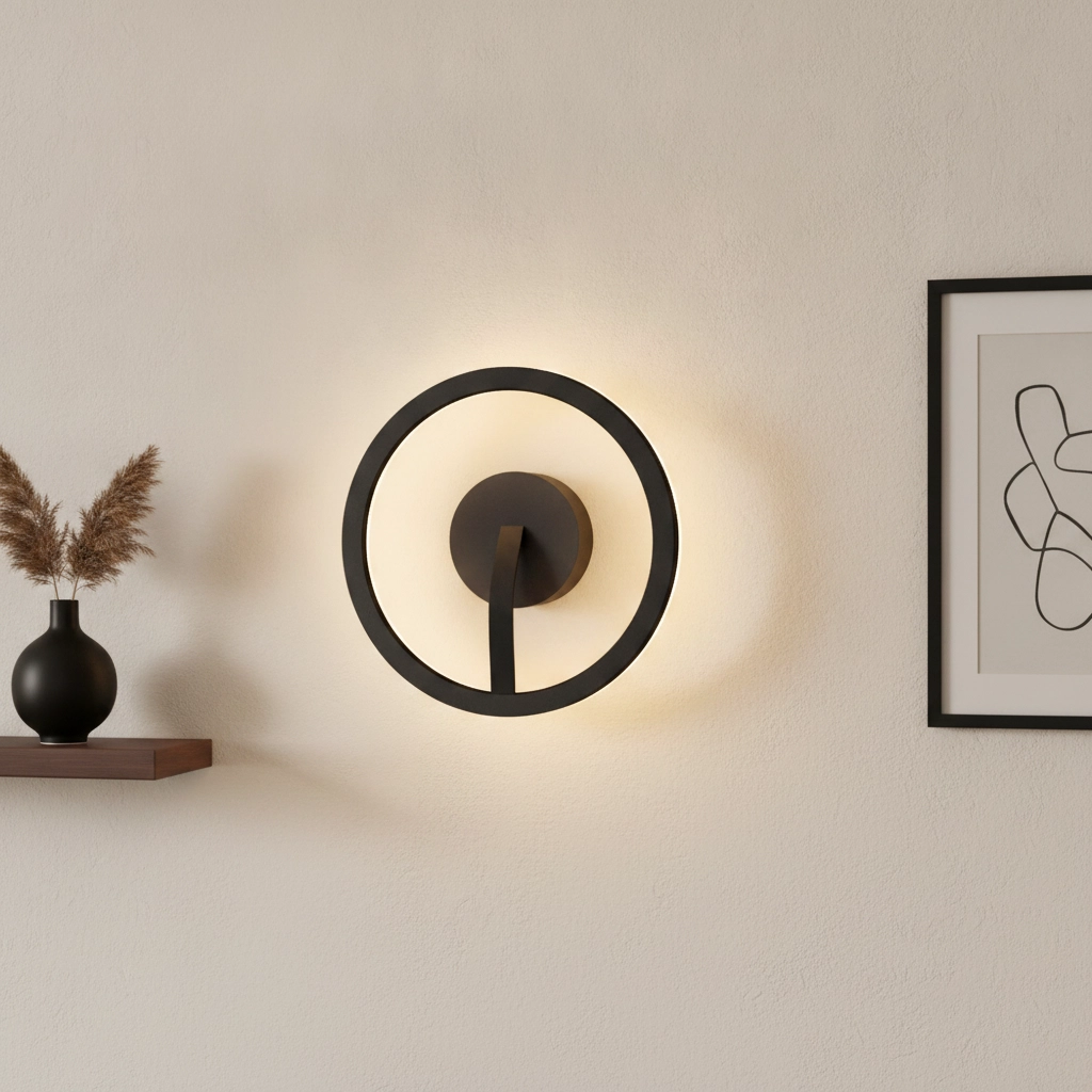 Zwarte wandlamp Oregon strak design