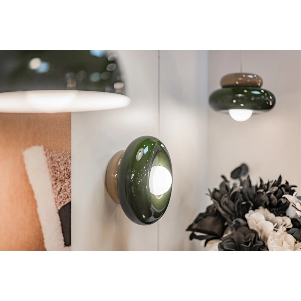 Design plafondlamp Torchiarolo zand bruin met groen Eglo 9008606405480