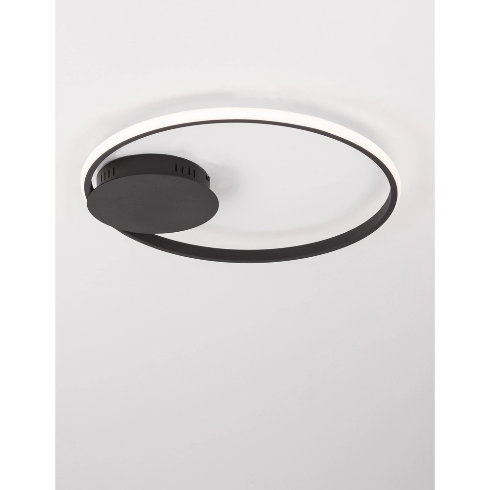 Ronde plafondlamp Fuline zwart Ø 50cm