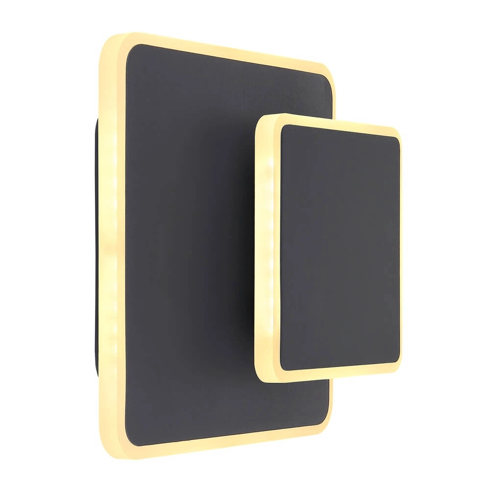 Wandlamp vierkant Many zwart