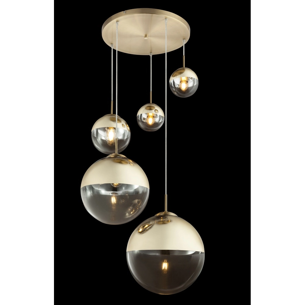 5-lichts hanglamp Varus goud Globo 9007371377466