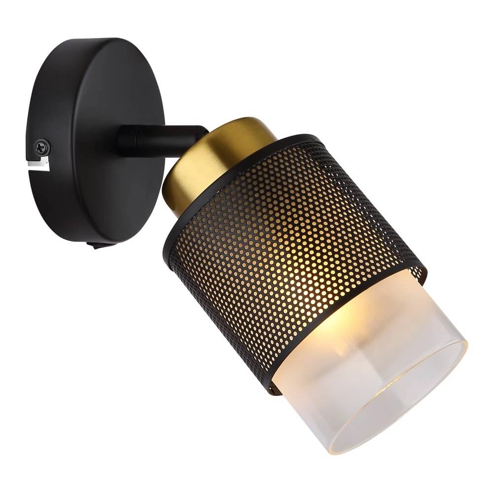 Wandlamp Olga zwart met gaas