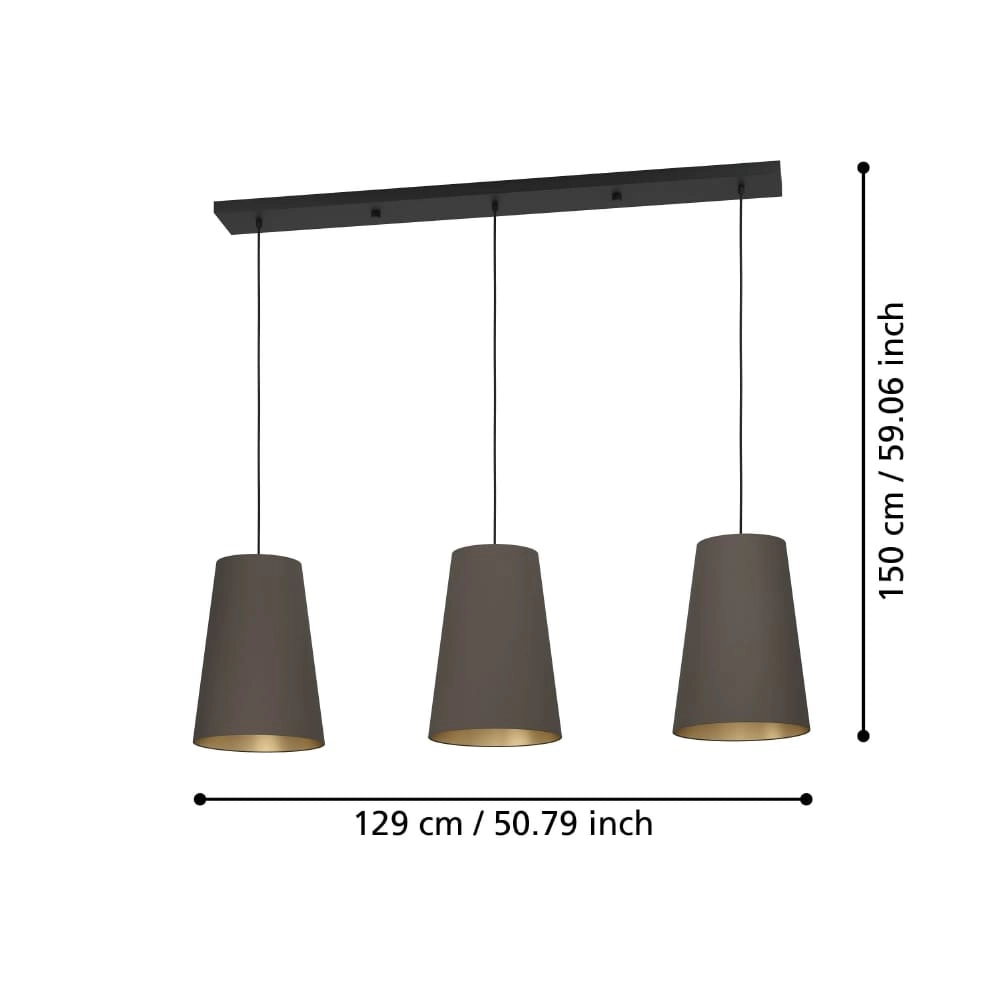 Cappuccino hanglamp Petrosa 3-lichts Stars of Light 9008606238187