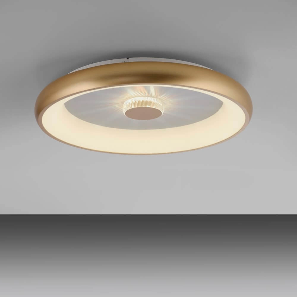 Ronde plafondlamp Vertigo messing Ø 61,5cm Just Light 4043689995096