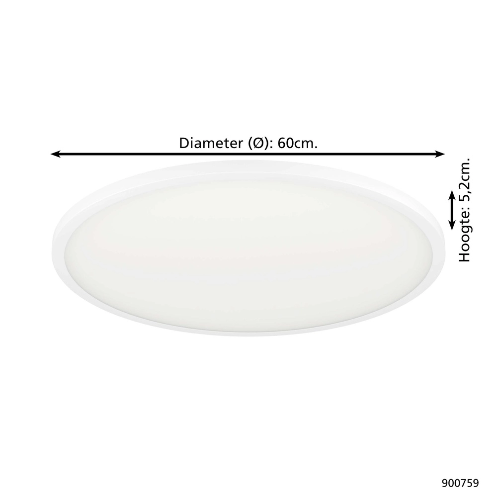 Slimme slanke plafondlamp Sarsina-Z Ø 60cm - wit Eglo 9008606264056