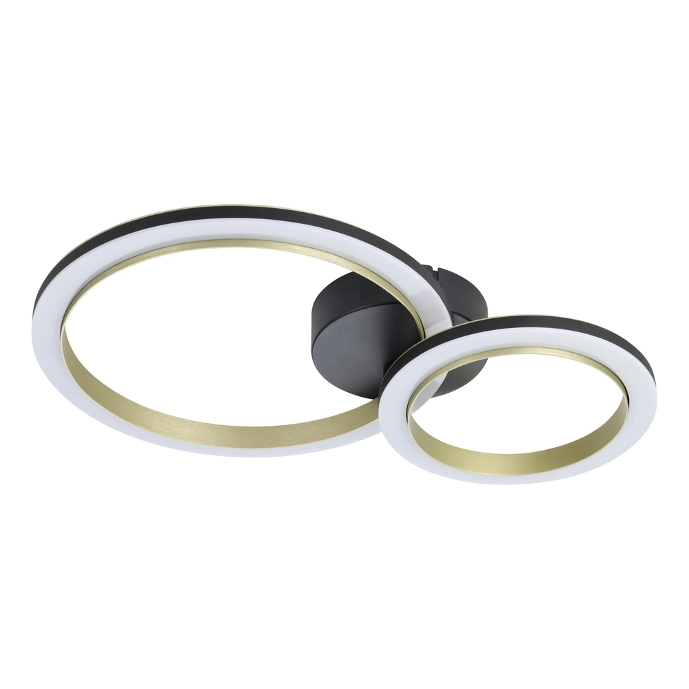 Slimme plafondlamp Calliera 42cm - zwart met goud - rond