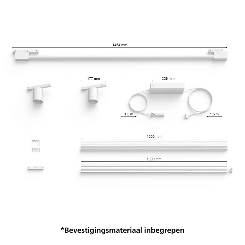 Hue Perifo - White and color set van 2 wandspots en gradient wit Philips 8719514407909