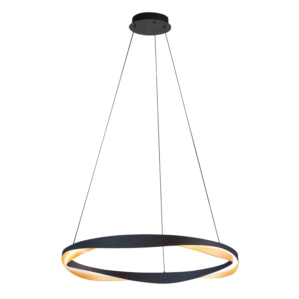 Design hanglamp Ascoli zwart met goud Ø 85cm