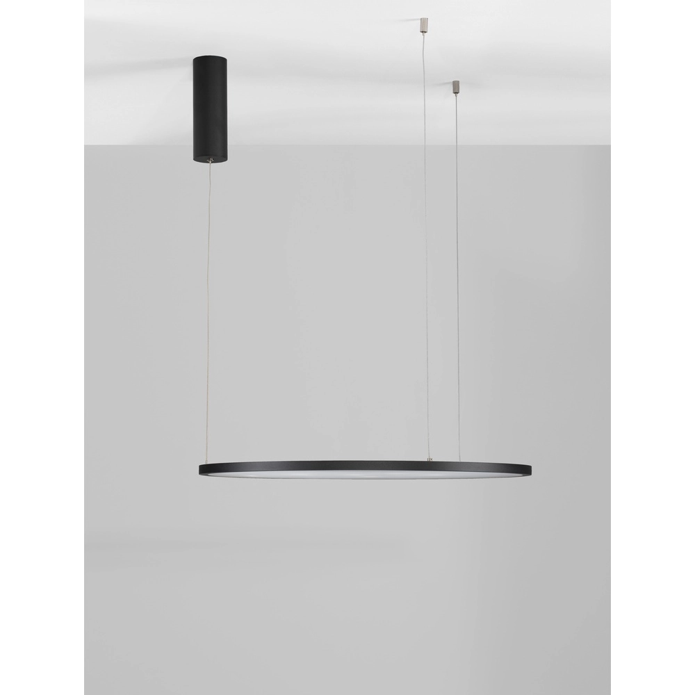 Ronde hanglamp Tarquin zwart Ø 60cm