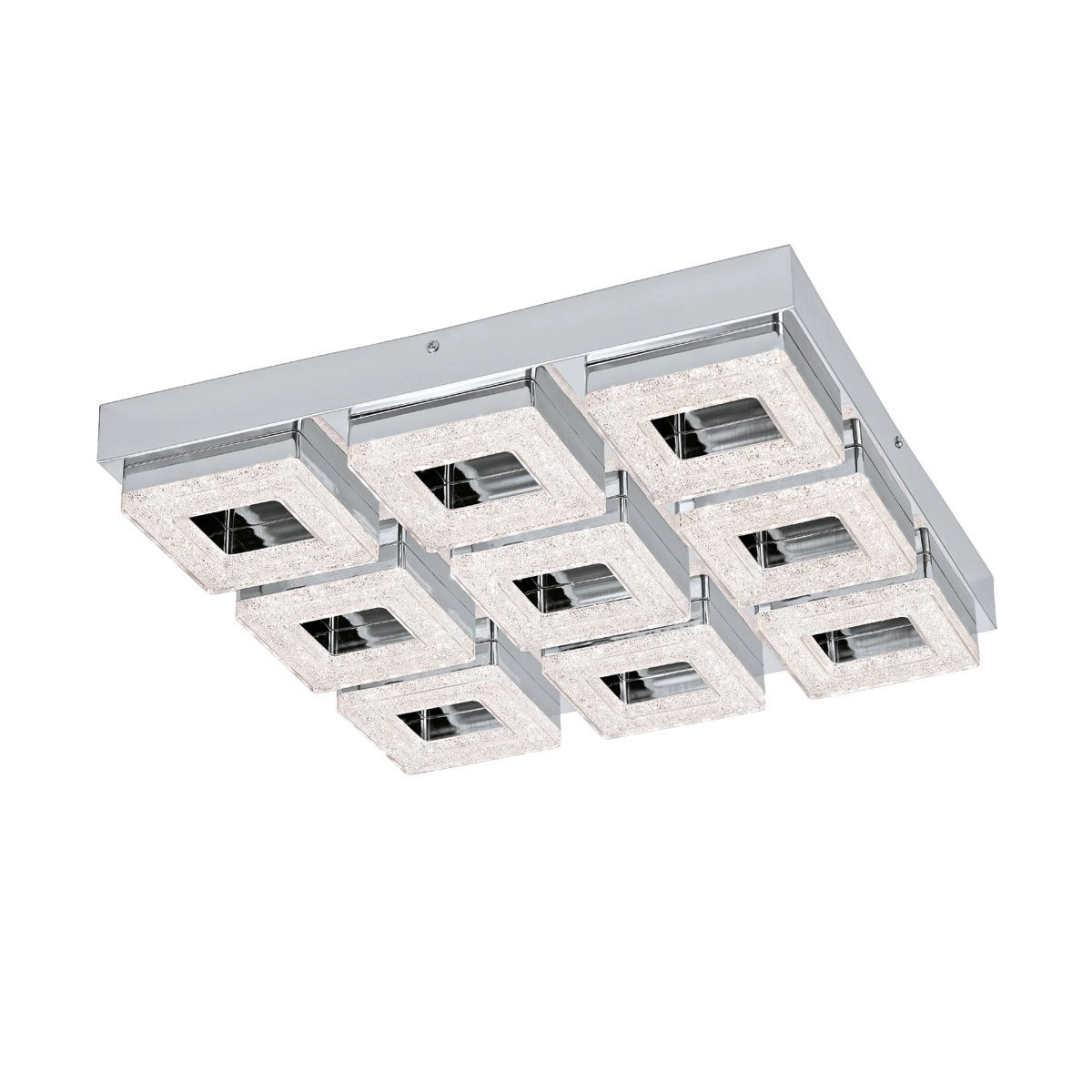 Led plafondlamp Fradelo 9x4w - 3000K - 44cm chroom met kristal
