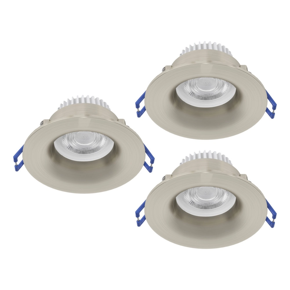 Set van 3 inbouwspots Salabate nikkel Ø 8,8cm IP65