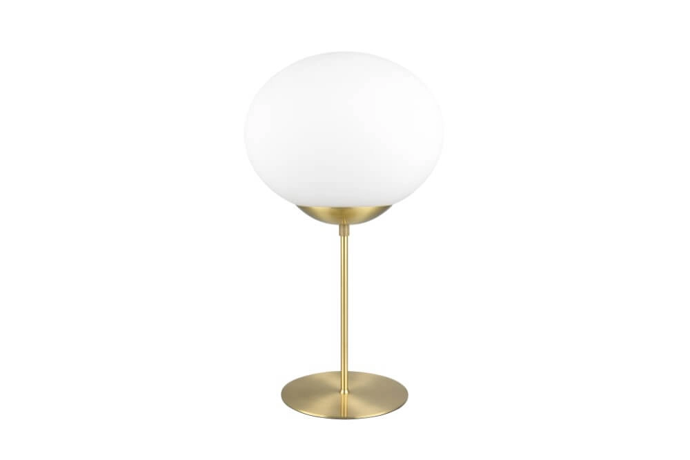 Tafellamp Fomento Ø 30cm - messing met wit glas Trio 4017807616170