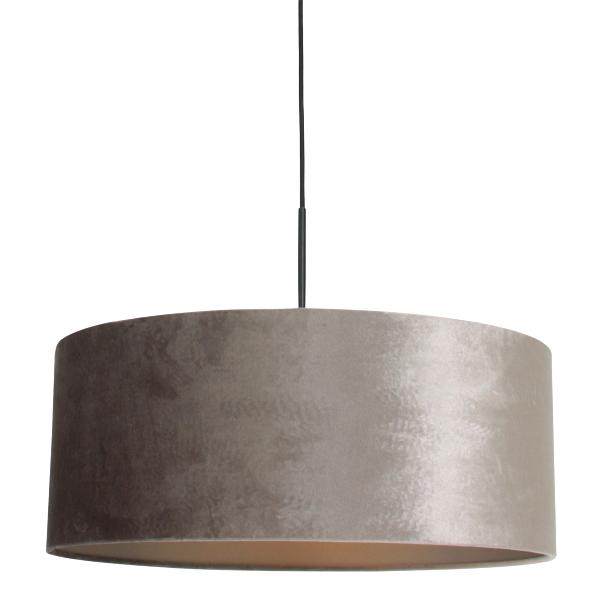 Hanglamp Sparkled 50cm zwart met Taupe velourse kap