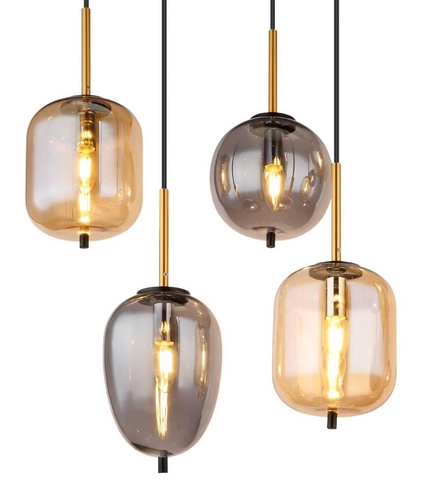 8-lichts hanglamp Blacky zwart Globo 9007371443703