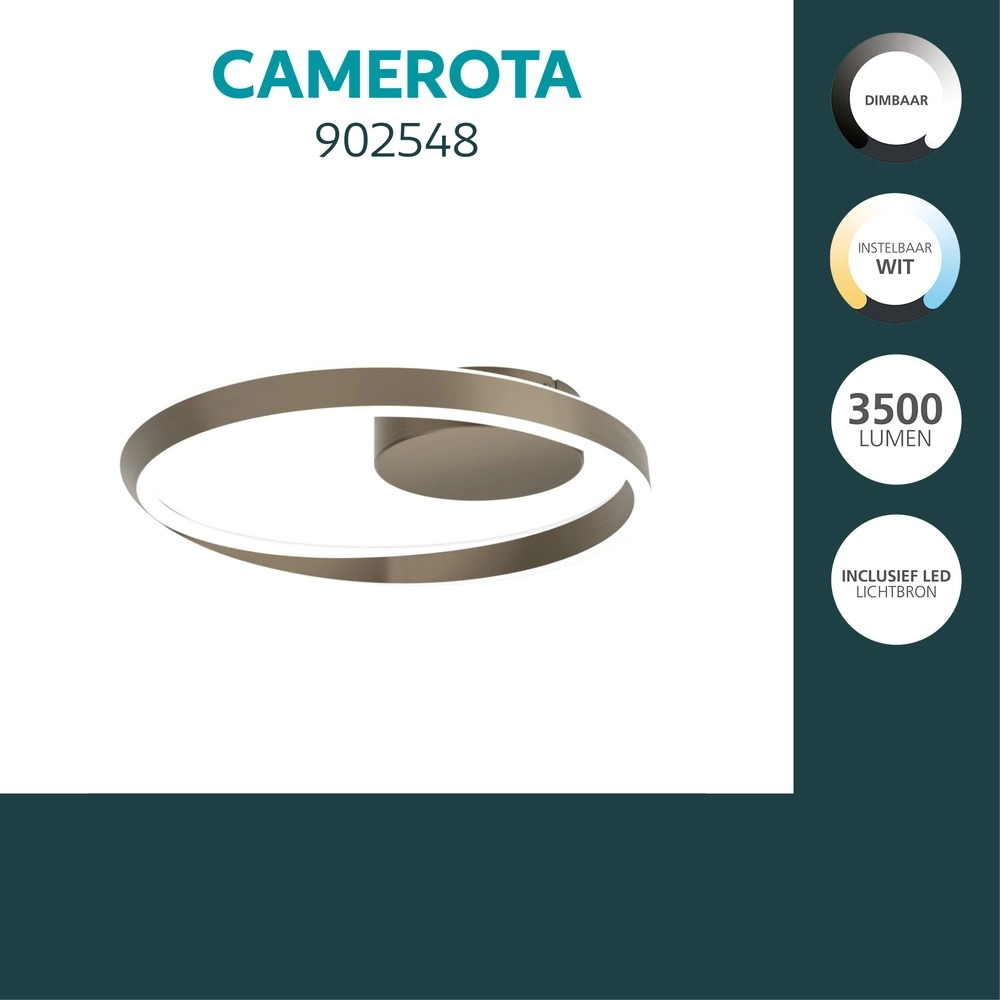Design plafondlamp Camerota donker brons Eglo 9008606391240