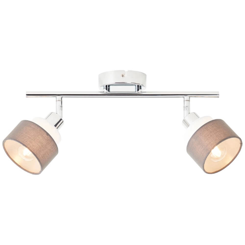 2-lichts plafondlamp Naples chroom met wit
