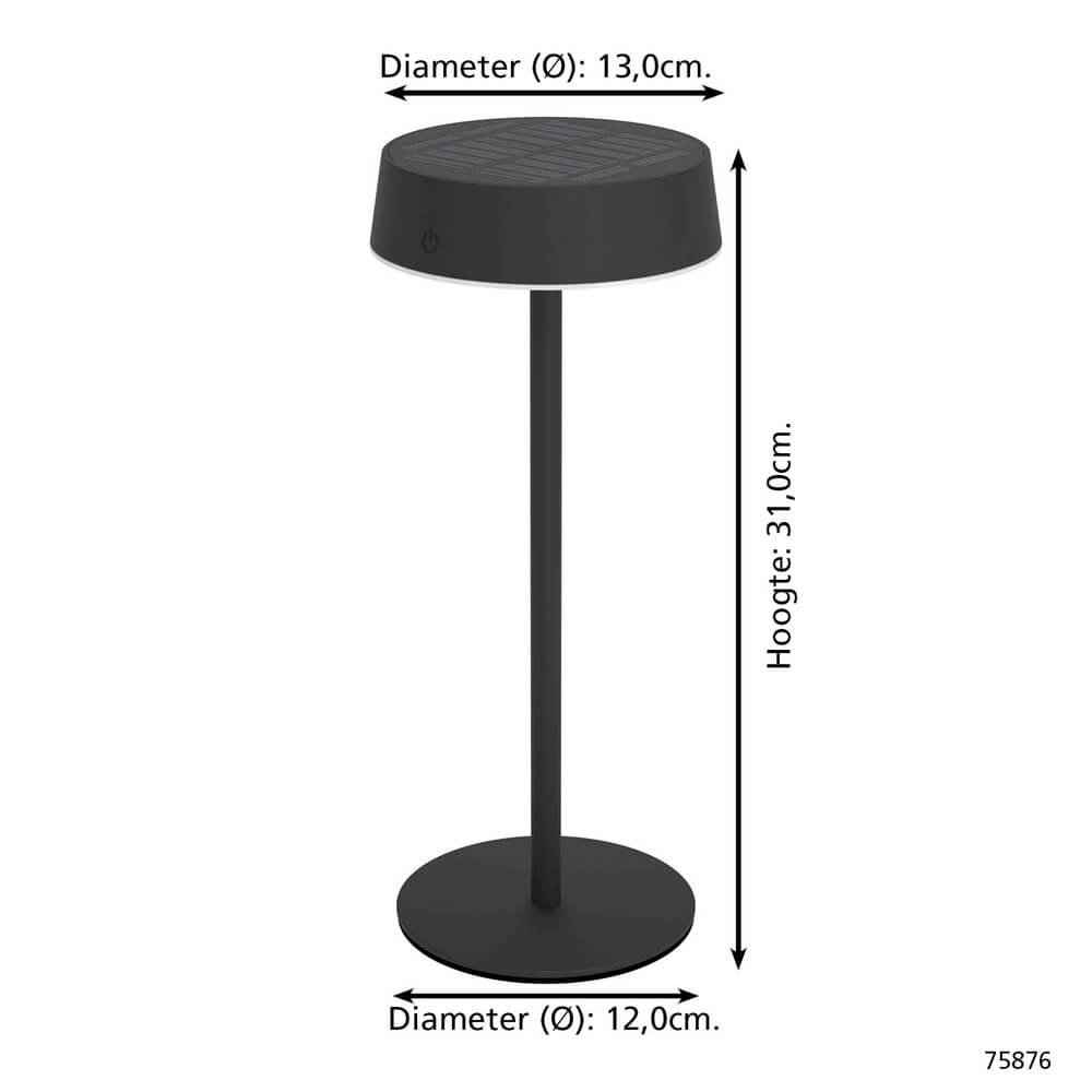 Strakke tafellamp Simeri hybride zwart Eglo 9002759758769