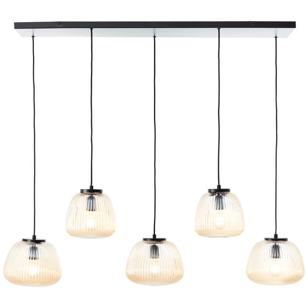 5-lichts hanglamp Kaizen zwart met wit