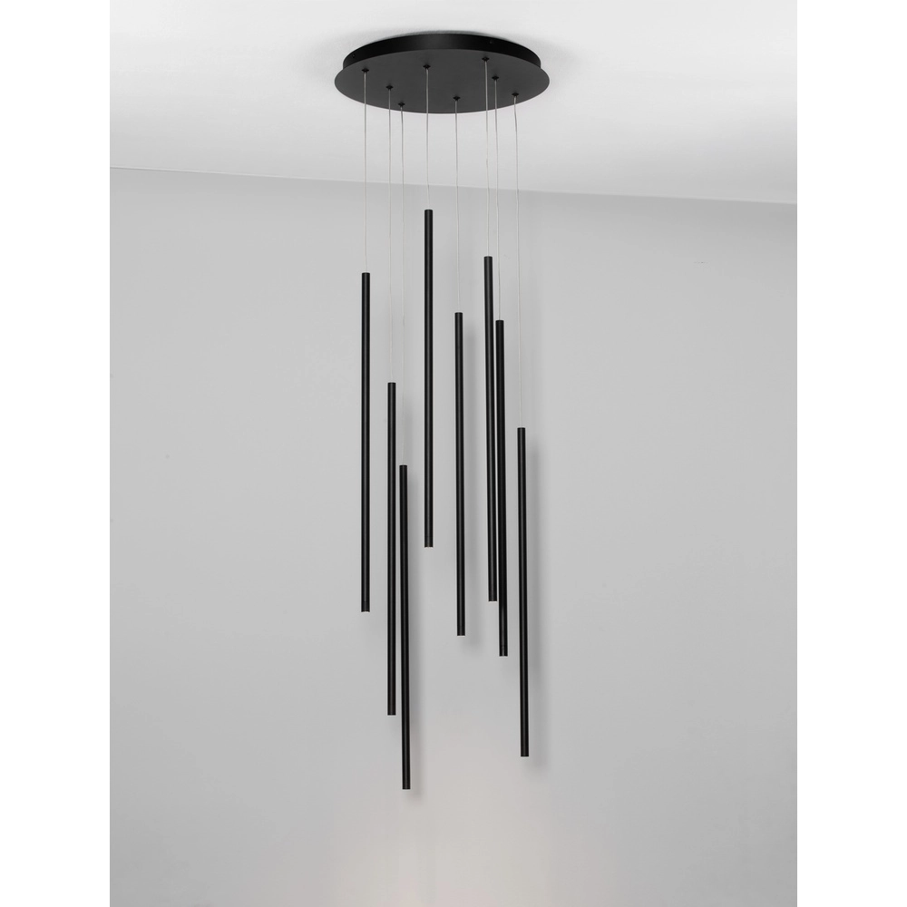 Design hanglamp Elettra 8-lichts zwart