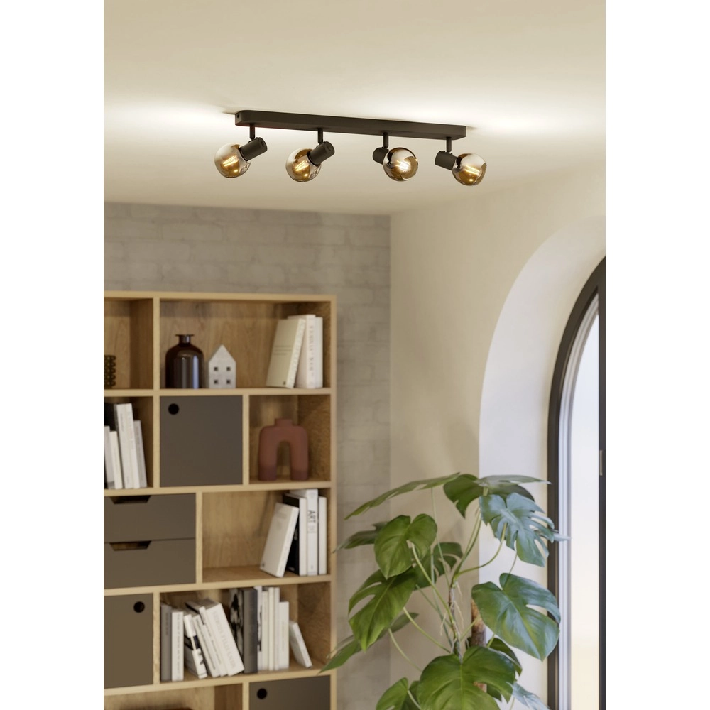 Plafondlamp Castellazo 4-lichts zwart Eglo 9008606392117