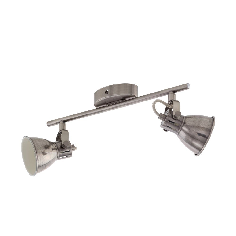 Led plafondspot Seras 2-lichts nikkel met creme