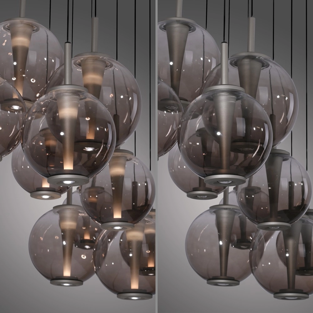 Hanglamp Pure E-Infinty bronce met amber glas Paul Neuhaus 4012248397886
