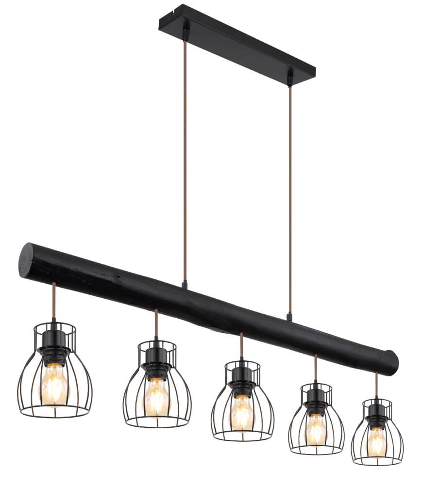 Hanglamp Mina zwart 5-lichts