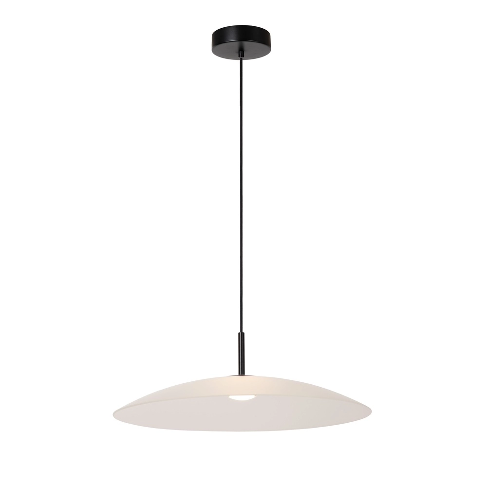 Strakke hanglamp Menga Ø 60cm wit glas