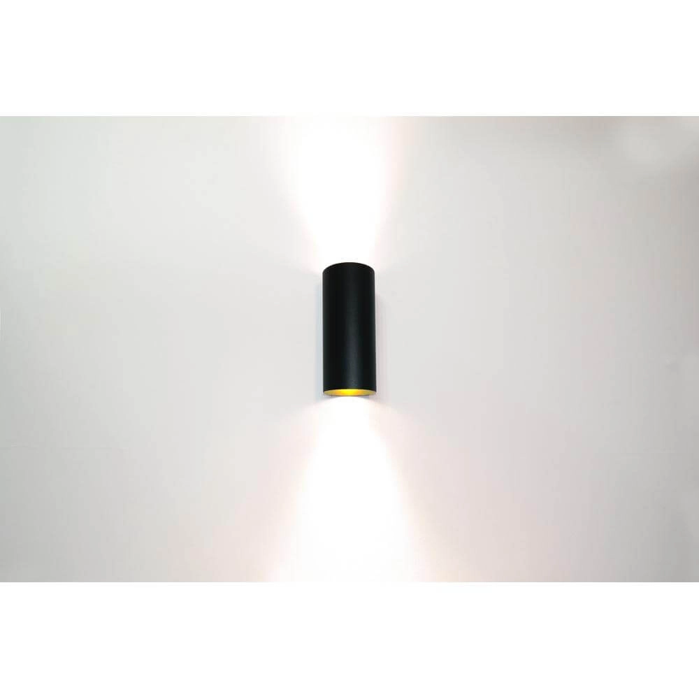 Design opbouwspot Roulo zwart met goud up & down