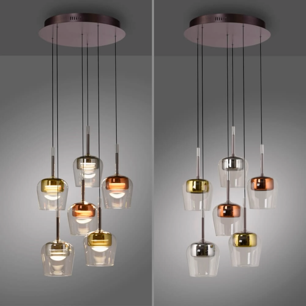 6-lichts hanglamp Q-Kon meerdere kleuren Paul Neuhaus 4012248383872