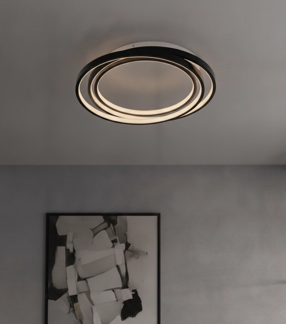 Ronde plafondlamp Arbor zwart Ø 44cm