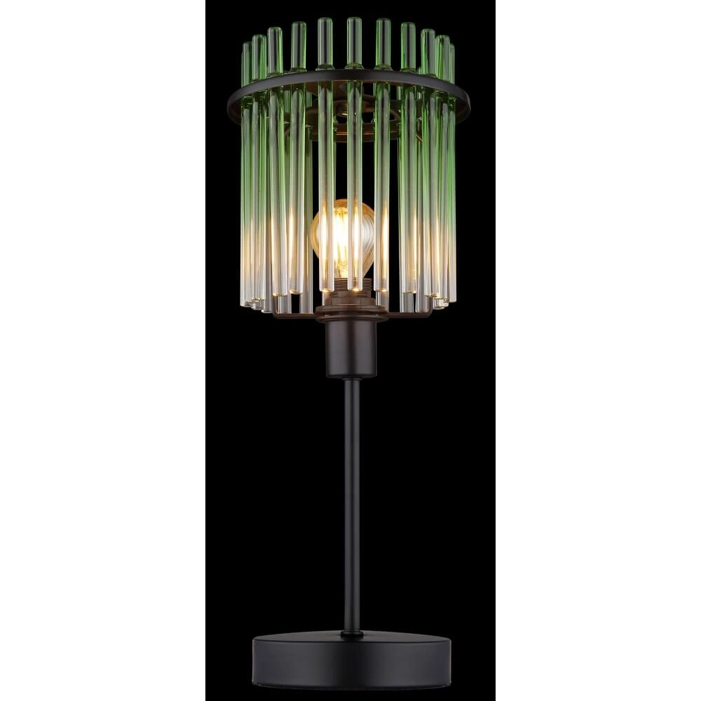 Zwarte tafellamp Gorley met groen glas Ø 15cm Globo 9007371465972
