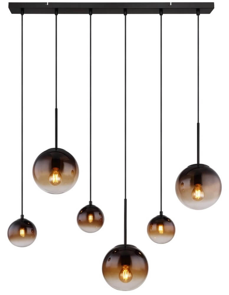Zwarte hanglamp Hallie met uniek glas Globo 9007371445929
