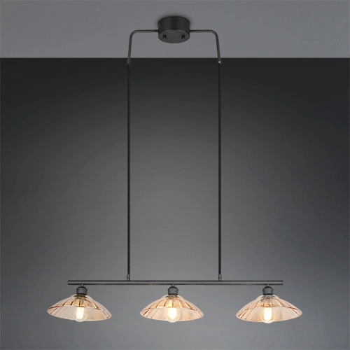 Klassieke hanglamp Eluna 3-lichts zwart Trio 4017807682502