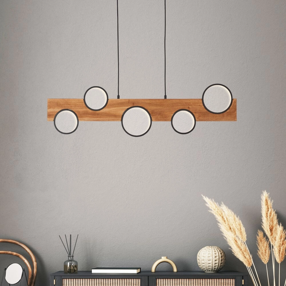 Hanglamp Cheesy hout Brilliant 4004353429644