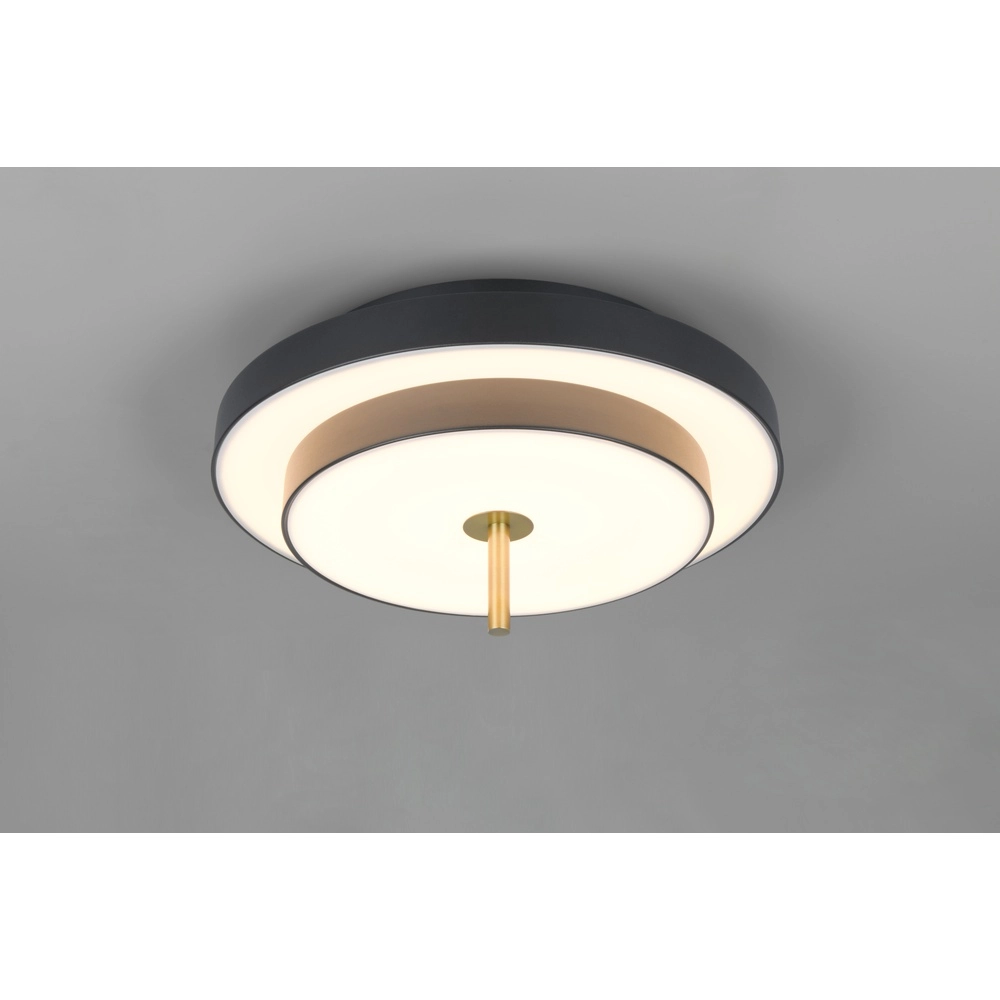 Moderne plafondlamp Keaton zwart met goud Ø 40cm