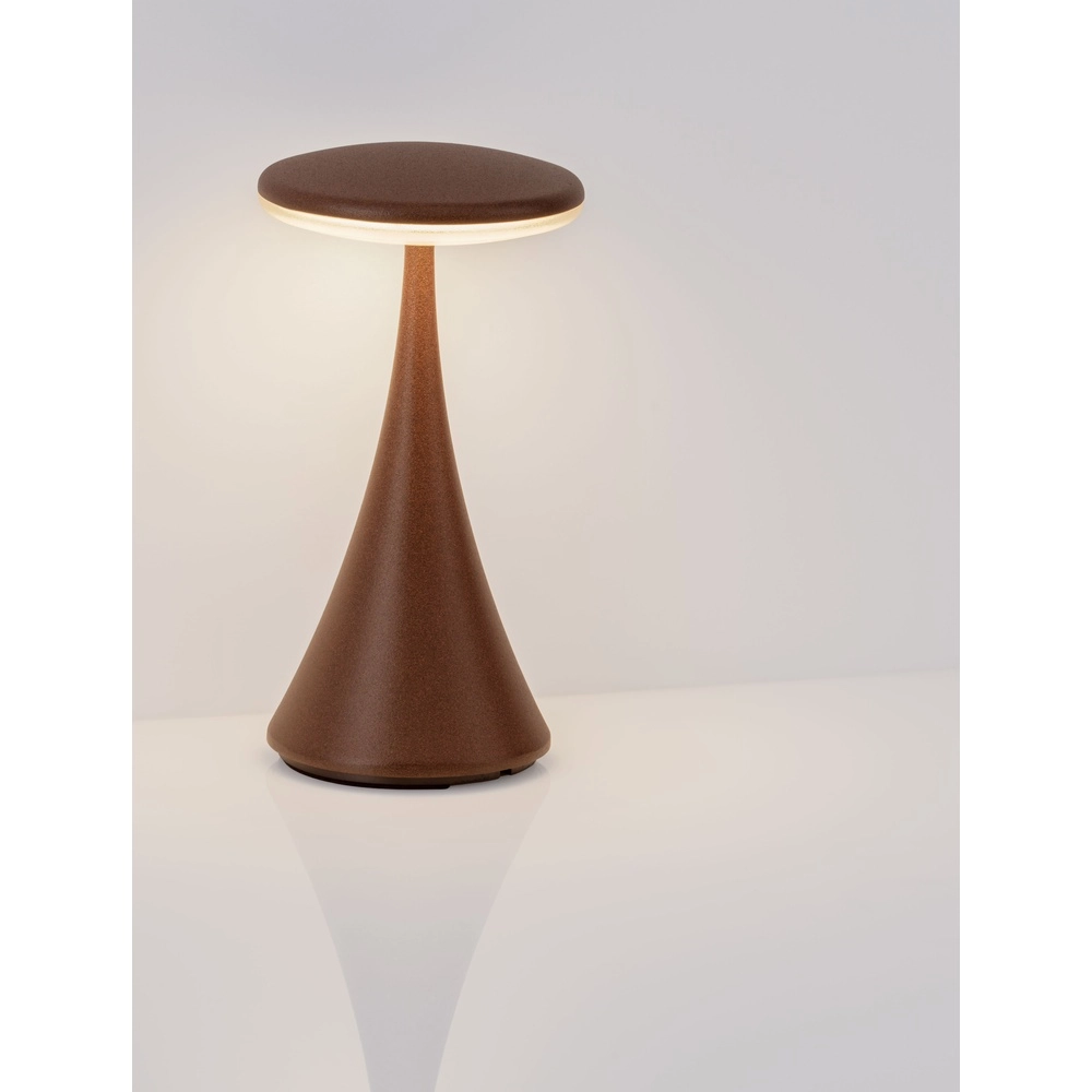 Tafellamp Elbo roestbruin oplaadbaar met USB