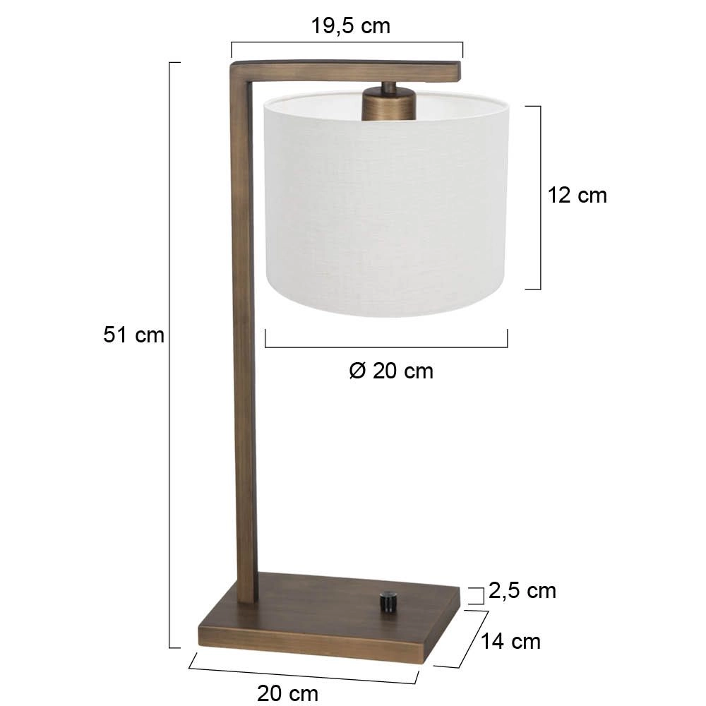 Tafellamp Stang met witte kap Steinhauer 8712746189766