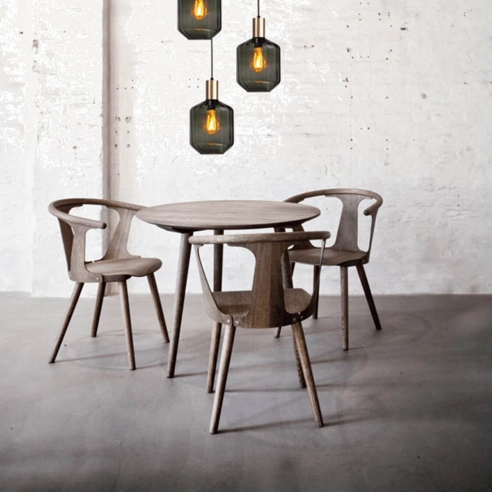 3-lichts vide hanglamp - goud - Porto met Jagger green glazen Masterlight 8718121270845